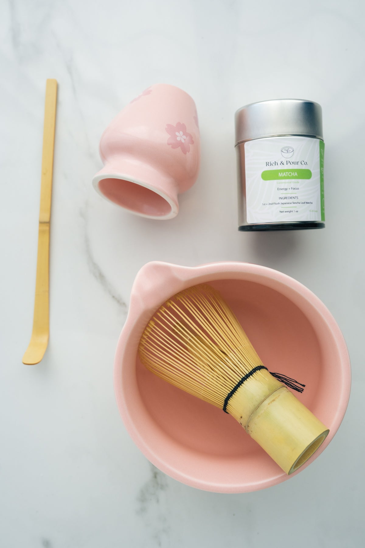 Matcha Tea Ceremony Set – Pink Traditional Japanese Kit - Rich And Pour