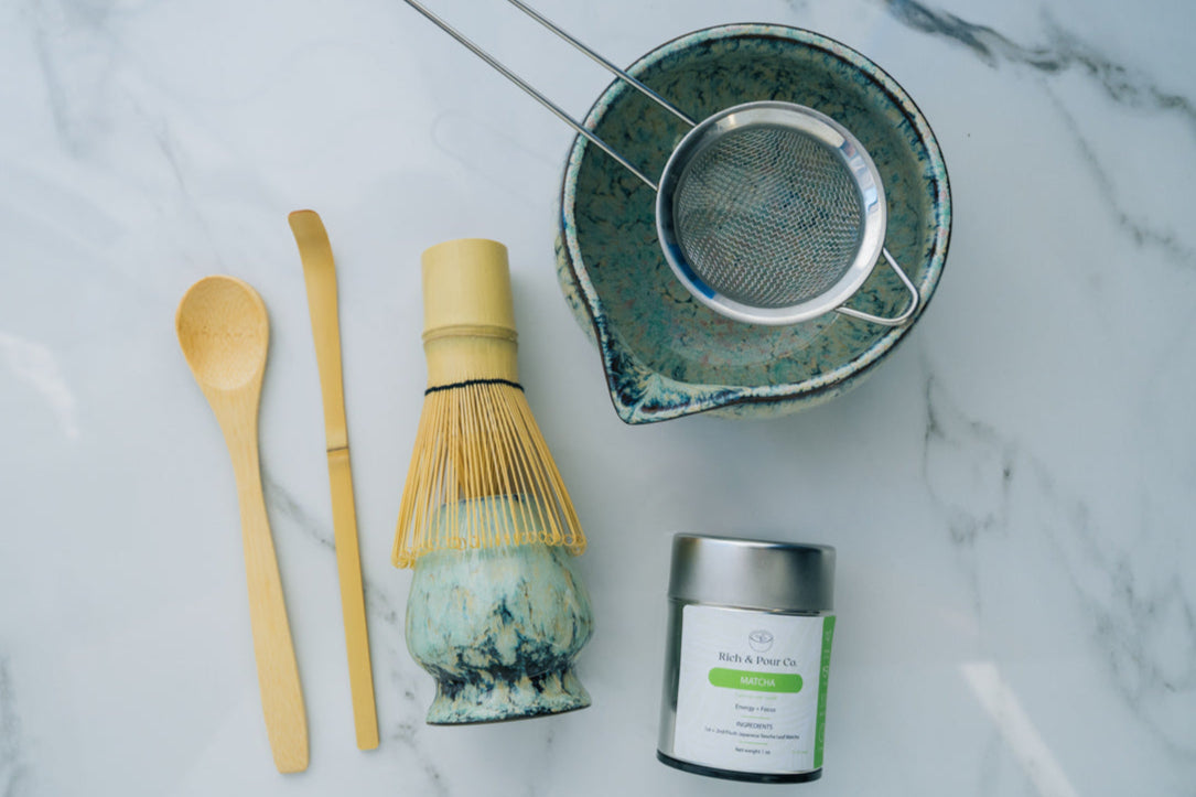 Matcha Tea Ceremony Set – Green Traditional Japanese Kit - Rich And Pour