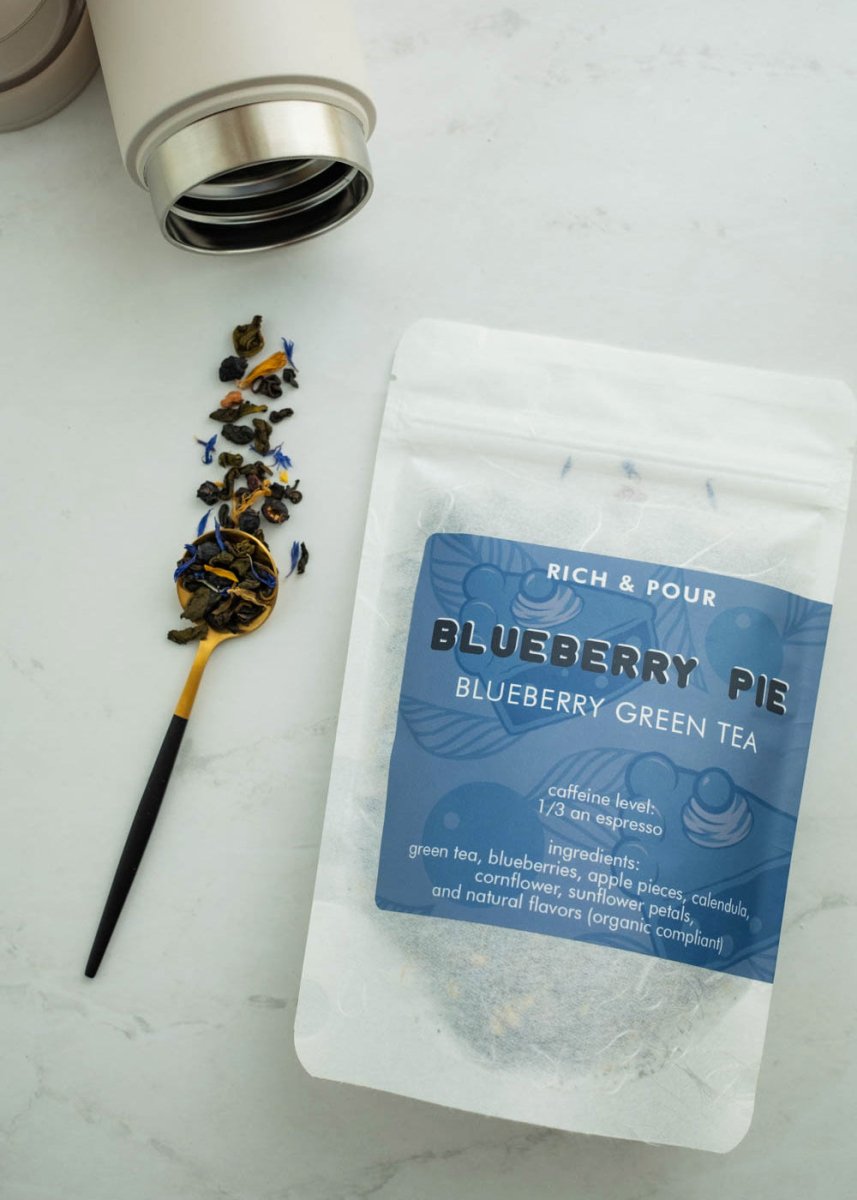 Blueberry Pie - Blueberry Green Tea Blend - Rich And Pour