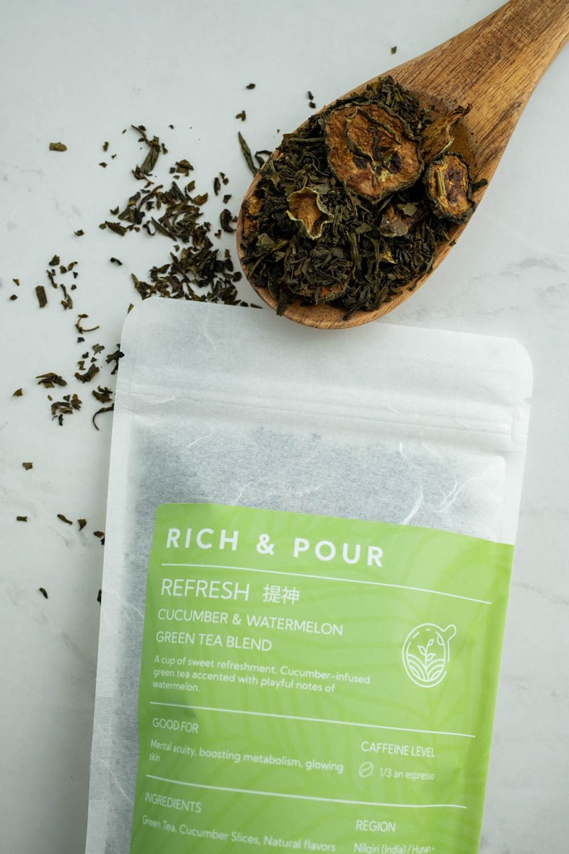 Refresh - Cucumber & Watermelon Green Tea Blend - Rich And Pour