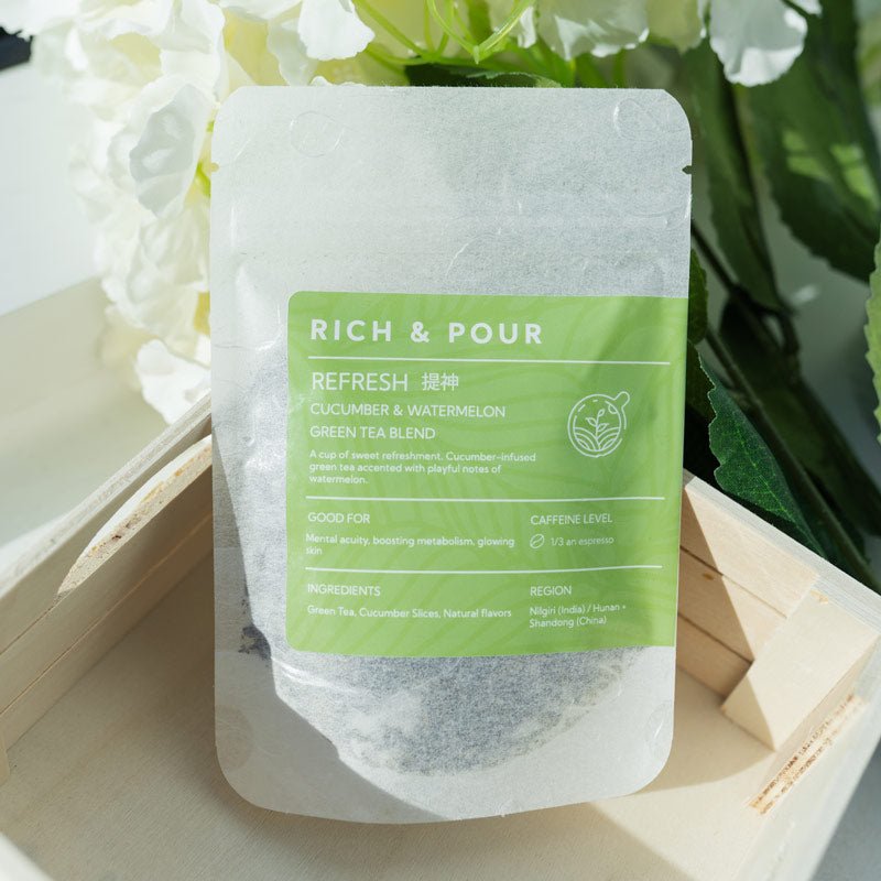 Refresh - Cucumber & Watermelon Green Tea Blend - Rich And Pour