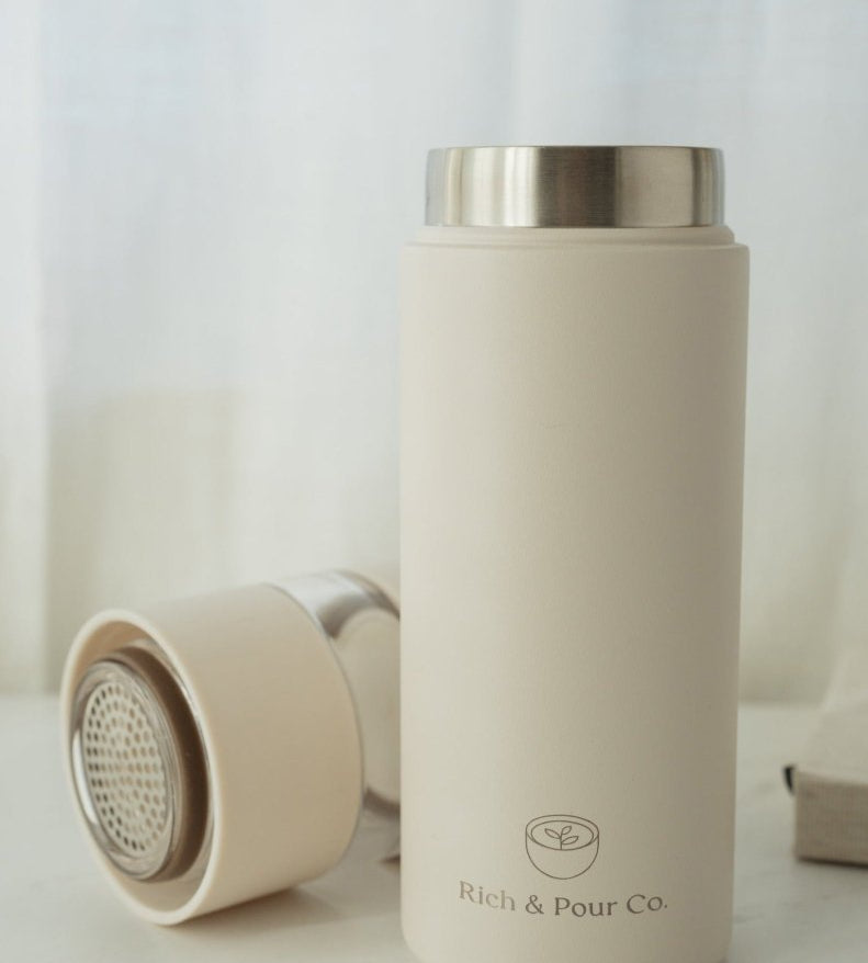 Stainless Steel Travel Tumbler with Tea Infuser - Rich And Pour