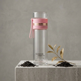 Double-Wall Glass Tea Infuser Tumbler - Leak-Proof Travel Water Bottle - Rich And Pour