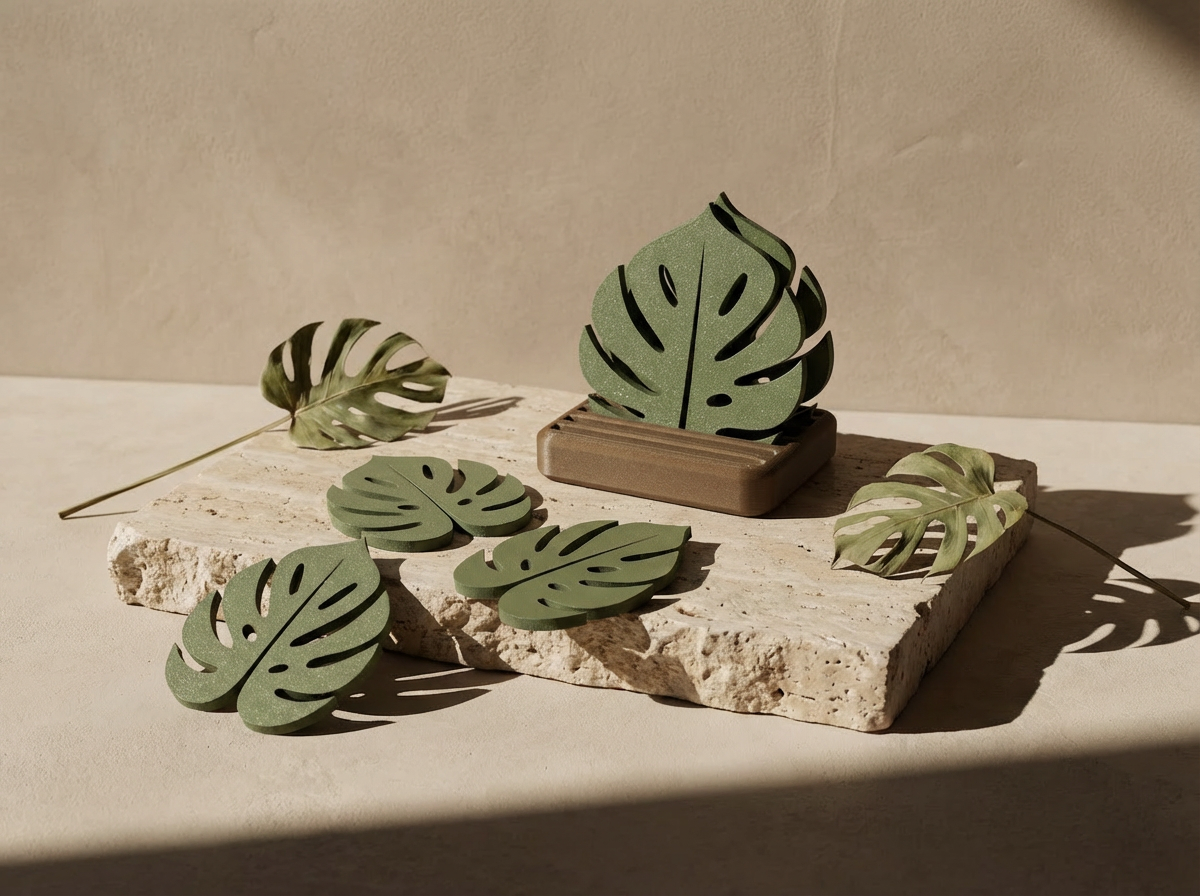 Monstera Leaf Coaster — Single or Set of 6 (Plant-Lover Drink Coasters)