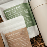 Commuter Tea Bundle – Tumbler with Infuser + 2 Teas + Tin - Rich And Pour
