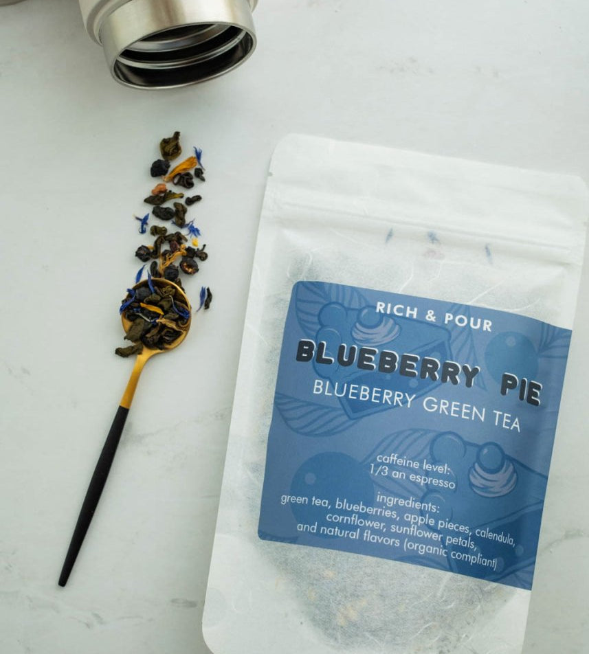 Blueberry Pie - Blueberry Green Tea Blend - Rich And Pour