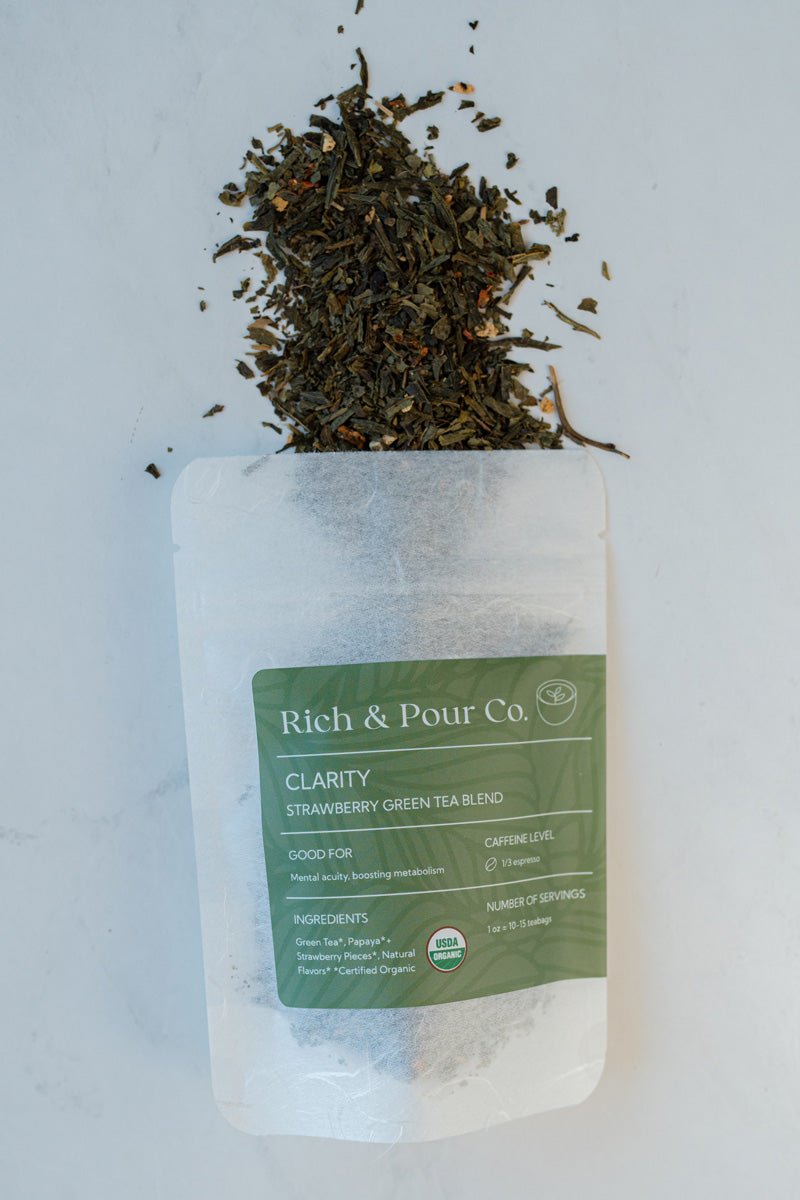 Clarity - Strawberry Green Tea Blend - Rich And Pour