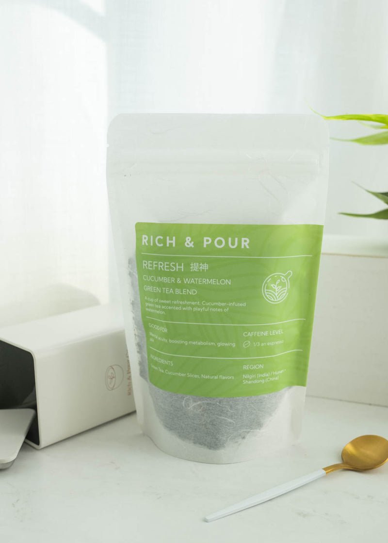 Refresh - Cucumber & Watermelon Green Tea Blend - Rich And Pour