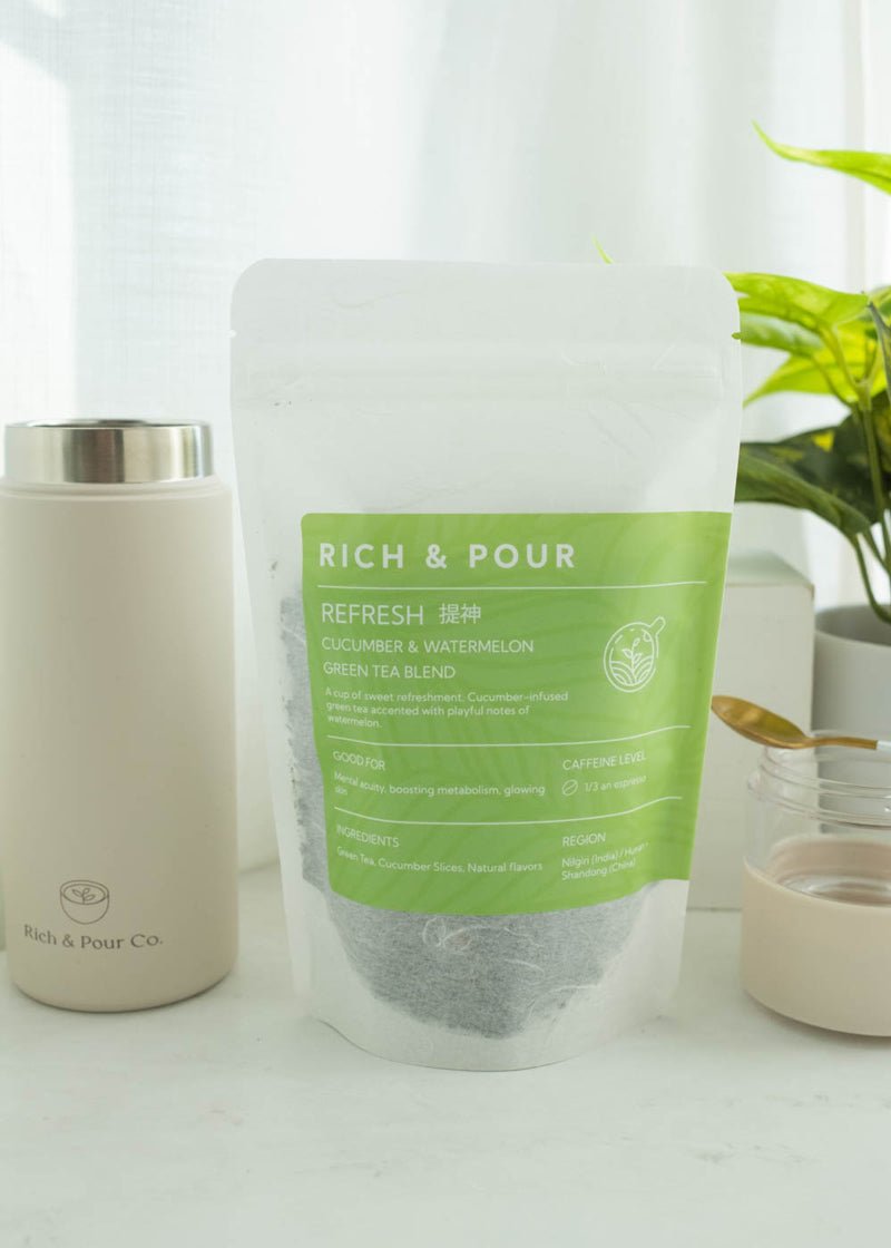 Refresh - Cucumber & Watermelon Green Tea Blend - Rich And Pour
